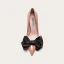 Fashion Black Prom Pumps 2022 Leather Bow 10 cm Stiletto Heels Pointed Toe Pumps High Heels