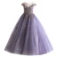 Chic / Beautiful Lavender Beading Sequins Birthday Flower Girl Dresses 2022 Ball Gown Scoop Neck Sleeveless Backless Floor-Length / Long Flower Girl Dresses