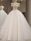Charming White Beading Sequins Court Train Wedding Dresses 2024 Ball Gown Scoop Neck Short Sleeve Backless Wedding