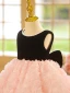 Lovely Blushing Pink Cascading Ruffles Short Birthday Flower Girl Dresses 2023 Ball Gown Pearl Scoop Neck Sleeveless Backless Bow
