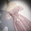 Schöne Rosa Perlenstickerei Applikationen Pailletten Ballkleider 2024 A Linie Off Shoulder Kurze Ärmel Rückenfreies Lange Ball Festliche Kleider