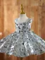 Sparkly Silver Short Sequins Birthday Flower Girl Dresses 2024 Ball Gown Scoop Neck Sleeveless