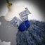 Vintage / Retro Bling Bling Navy Blue Beading Sequins Tassel Prom Dresses Ball Gown 2023 Off-The-Shoulder Sleeveless Backless Floor-Length / Long Prom Formal Dresses