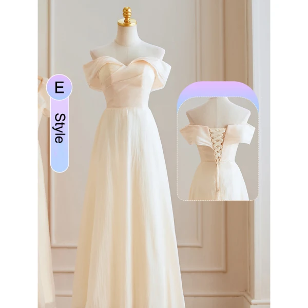 Modest / Simple Lavender Bridesmaid Dresses 2023 A-Line / Princess Off-The-Shoulder Short Sleeve Backless Floor-Length / Long Bridesmaid Wedding Party Dresses
