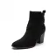 Fine Brun Vinter Gateklær Suede Boots Dame 2023 8 cm Tykk Hæler Spisse Boots
