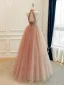 High End Rosa Glanz Ballkleider 2026 A Linie Stehkragen Ärmellos Rückenfreies Lange Festliche Kleider