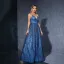 Fashion Ocean Blue Lace Flower Prom Dresses 2025 A-Line / Princess Spaghetti Straps Sleeveless Backless Floor-Length / Long Prom Formal Dresses