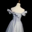 Charmant Bleu Ciel Glitter Paillettes Robe De Soirée 2023 Princesse Bustier Perle Noeud Sans Manches Dos Nu Longue Robe De Ceremonie