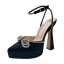Sexy Schwarz Abend Sandalen Damen 2022 Strass Schleife Knöchelriemen 11 cm Stilettos Spitzschuh Sandaletten Hochhackige
