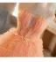 Chic / Belle Orange Perlage Volants en Cascade Robe De Bal 2025 Princesse Bustier Sans Manches Dos Nu Train De Balayage Promo Robe De Ceremonie