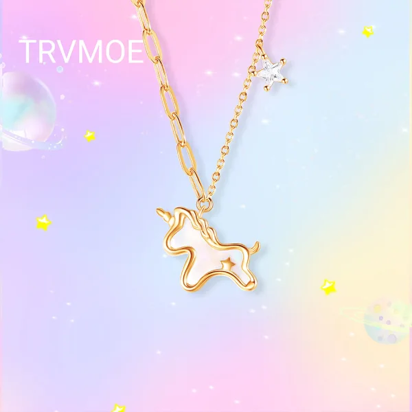 Lovely Champagne Sterling Silver Dating Prom Unicorn Necklaces Accessories 2023