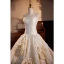 Vintage / Retro Modest / Simple Ivory Ruffle Flower Wedding Dresses 2023 Ball Gown Strapless Sleeveless Backless Sweep Train Wedding Dresses