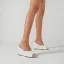 Vintage Weiß Krokodilmuster Strassenmode Sandalen Damen 2022 8 cm Keilabsatz Peeptoes Sandaletten