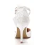 Élégant Blanche Faux Diamant En Dentelle Fleur Chaussure De Mariée 2023 Bride Cheville 9 cm Talons Aiguilles À Bout Pointu Mariage Sandales Talons Hauts