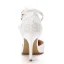 Élégant Blanche Bride Cheville En Dentelle Fleur Chaussure De Mariée 2024 9 cm Talons Aiguilles À Bout Pointu Mariage Talons Hauts