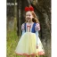 Chic / Beautiful Snow white Daffodil Birthday Flower Girl Dresses 2023 A-Line / Princess Square Neckline Bow Short Sleeve Backless Tea-length Flower Girl Dresses