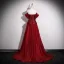 Chic / Belle Bordeaux Robe De Bal 2025 Princesse Bustier Sans Manches Dos Nu Longue Robe De Ceremonie
