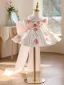 Flower Fairy White Beading Pearl Appliques Sequins Short Bow Birthday Flower Girl Dresses 2026 Ball Gown Off-The-Shoulder Short Sleeve