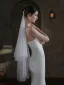 Charming White Handmade  Rhinestone Pearl Wedding Veils 2025 Tulle