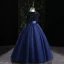 Vintage / Retro Chic / Beautiful Navy Blue Sequins Prom Flower Girl Dresses 2022 Ball Gown Scoop Neck Bow Sash Sleeveless Floor-Length / Long Flower Girl Dresses