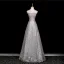 Glitzernden Sexy Silber Perlenstickerei Strass Pailletten Abendkleider 2025 A Linie Bandeau Ärmellos Rückenfreies Lange Festliche Kleider