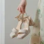 Mode Noire Vêtement de rue Cuir Verni Sandales Femme 2023 Bride Cheville 8 cm Talons Épais Peep Toes / Bout Ouvert Sandales Talons Hauts
