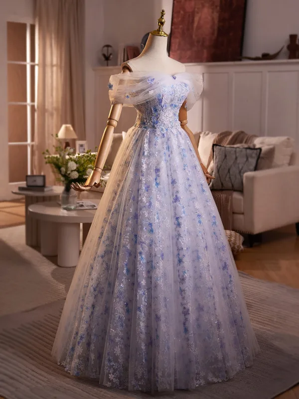 navy blue dress for baby girl Pearl-Embellished Off-The-Shoulder A-Line Lace Wedding Dress with Long Sleeves