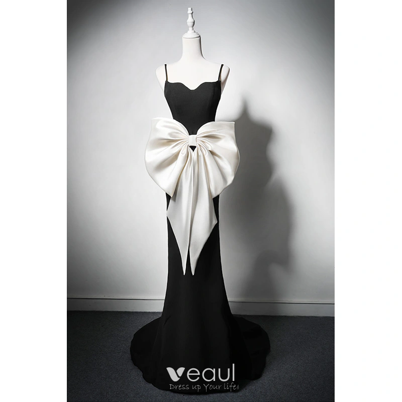 Trumpet Mermaid Satin White Spaghetti Straps Backless Prom Dress Trumpet Mermaid Satin White Spaghetti Straps Backless Prom Dress