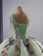 Luxury / Gorgeous Sage Green Beading Pearl Sequins Appliques Lace Flower Prom Dresses 2025 Ball Gown V-Neck Sleeveless Backless Chapel Train
