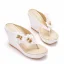 Bohemia White Appliques Outdoor / Garden Womens Sandals 2023 10 cm Wedges Open / Peep Toe Sandals