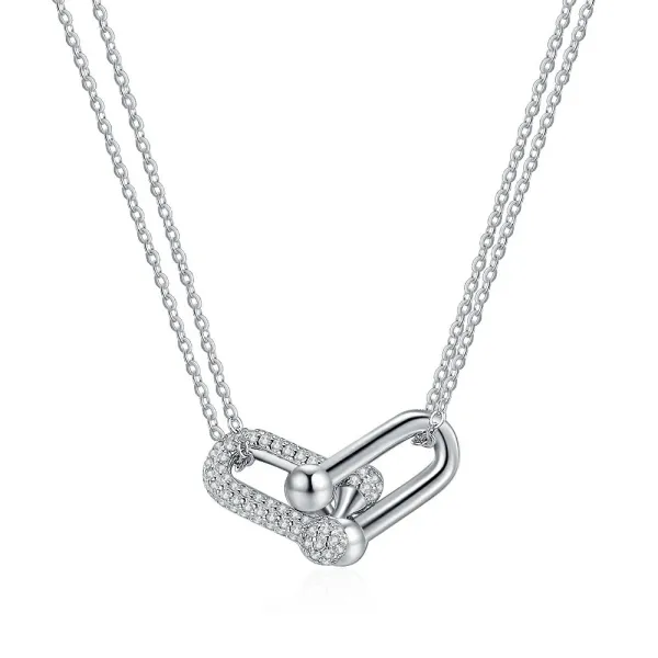 Fashion Silver Street Wear Cubic Zirconia Rhinestone Necklaces 2023 Accessories