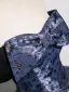 Élégant Violet Impression Robe De Bal 2025 Robe Boule Bustier Noeud Sans Manches Dos Nu Longue Promo Robe De Ceremonie