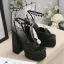 Fashion Black Cocktail Party Evening Party Rhinestone Womens Sandals 2023 Ankle Strap 14 cm Stiletto Heels Waterproof Open / Peep Toe Sandals High Heels