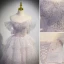 Glitzernden Charmant Lavendel Perlenstickerei Pailletten Fallende Rüsche Ballkleider 2023 A Linie Off Shoulder Ärmellos Rückenfreies Lange Ball Festliche Kleider