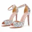 Charmant Weiß Multifarben Strass Brautschuhe 2022 Knöchelriemen 11 cm Stilettos Peeptoes Hochzeit Sandaletten Hochhackige