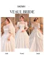 Vintage / Retro Ivory Ball Gown Wedding Dresses 2021 Crossed Straps Satin Lace High Neck 1/2 Sleeves Chapel Train Bridal Wedding