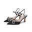Sexy Rougissant Rose Soirée Faux Diamant Noeud Sandales Femme 2022 Bride Cheville 6 cm Talons Aiguilles À Bout Pointu Sandales Talons Hauts
