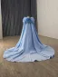 High-end Sky Blue Handmade  Beading Rhinestone Sequins Prom Dresses 2025 Ball Gown Scoop Neck Sleeveless Court Train Prom Formal Dresses