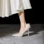 Scintillantes Charmant Beige Perle Paillettes Chaussure De Mariée 2023 Mariage 10 cm Talons Aiguilles À Bout Pointu Escarpins Talons Hauts