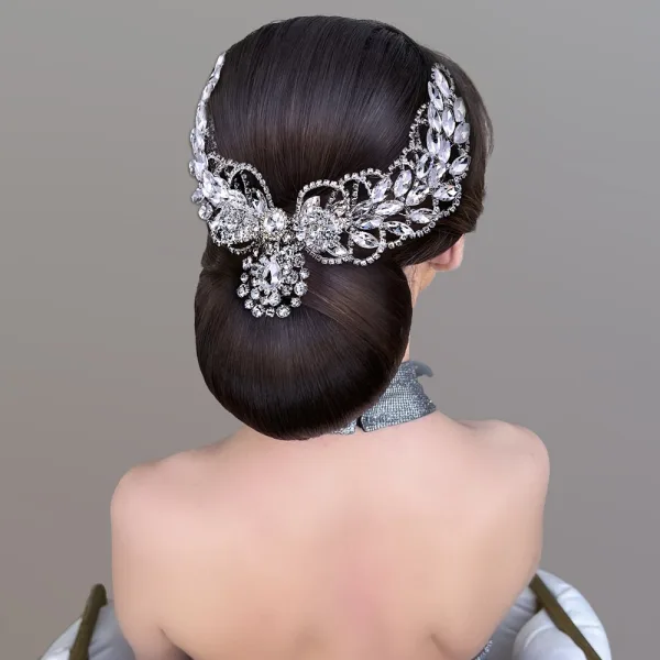 Charmant Argenté Faux Diamant Alliage Mariage Accessoire Cheveux Mariage 2024