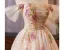 Flower Fairy Champagne Beading Sequins Pearl Lace Flower Homecoming Graduation Dresses 2025 Ball Gown Off-The-Shoulder Short Sleeve Backless Knee-Length Formal Dresses