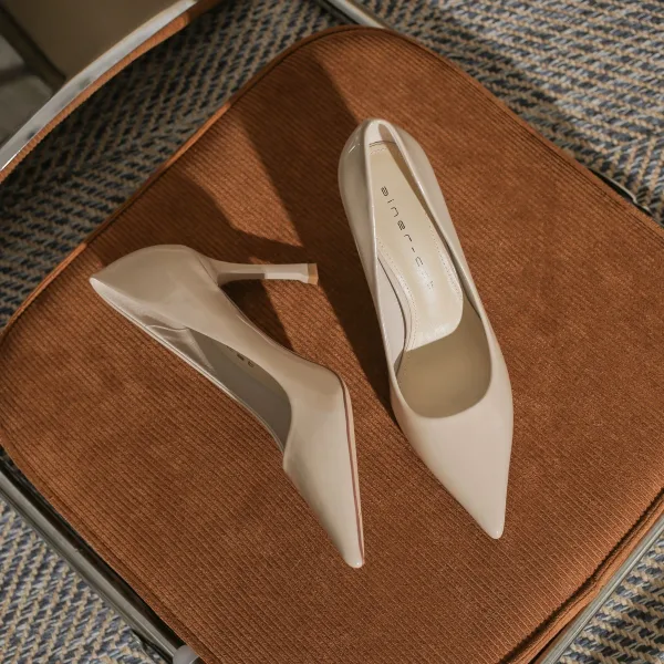 Modest / Simple Black Office OL Patent Leather Pumps 2023 8 cm Stiletto Heels Pointed Toe Pumps High Heels
