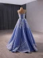 High-end Pool Blue Sequins Prom Dresses 2024 A-Line / Princess Spaghetti Straps Sleeveless Backless Floor-Length / Long Prom Formal Dresses