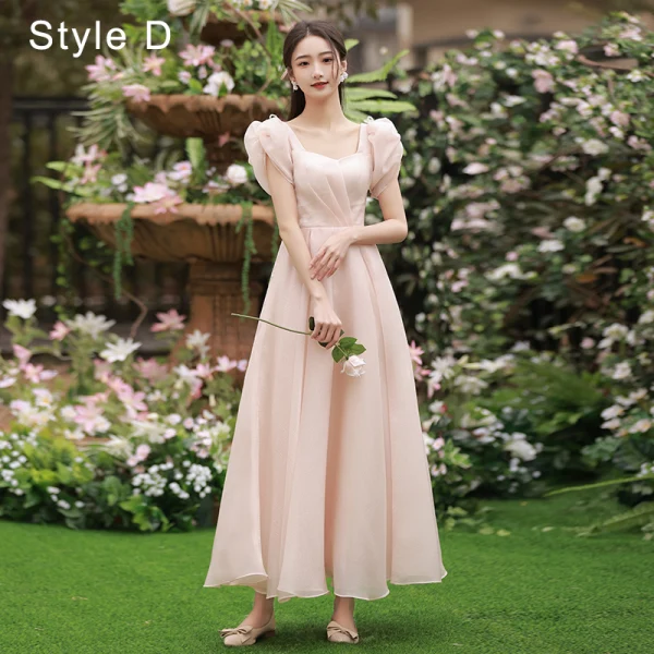 Modest / Simple Blushing Pink Bridesmaid Dresses 2022 A-Line / Princess Backless Bow Floor-Length / Long Bridesmaid Wedding Party Dresses