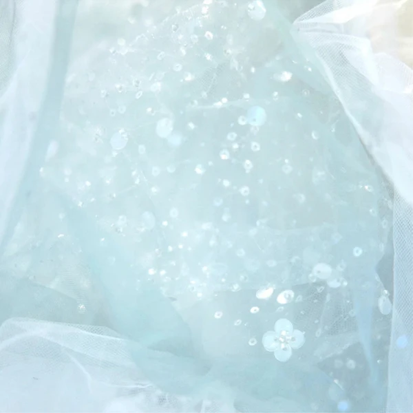 Charmant Himmelblau Pailletten Ballkleider 2023 Ballkleid Eckiger Ausschnitt Kurze Ärmel Geschwollenes Rückenfreies Hof-Schleppe Ball Festliche Kleider