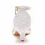 Charmant Blanche Perle Chaussure De Mariée 2023 Bride Cheville 5 cm Talons Aiguilles Peep Toes / Bout Ouvert Mariage Sandales Talons Hauts