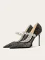 Chic / Beautiful Black Rhinestone Sequins Evening Party Pumps 2025 Tulle 10 cm Stiletto Heels Pointed Toe Pumps