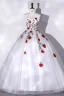 Elegant White Lace Flower Prom Dresses 2022 Ball Gown Strapless Sleeveless Backless Floor-Length / Long Prom Formal Dresses