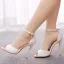 Sexy White Evening Party Womens Sandals 2022 Ankle Strap 11 cm Stiletto Heels Open / Peep Toe Sandals High Heels
