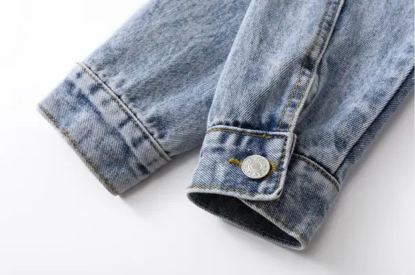 Women Beading Rhinestone Pearl Denim Sky Blue Coats & Jackets Cotton Loose Lapel Street Wear Fall Winter Long Sleeve Tops